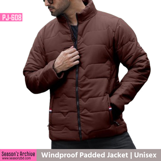 Premium Wind Proof Padded Jacket - Coffee